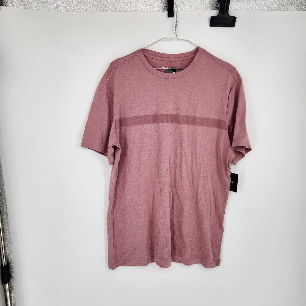 01 Algo Men's Medium Pink Textural Graphic Performance Crew T-Shirt NWT